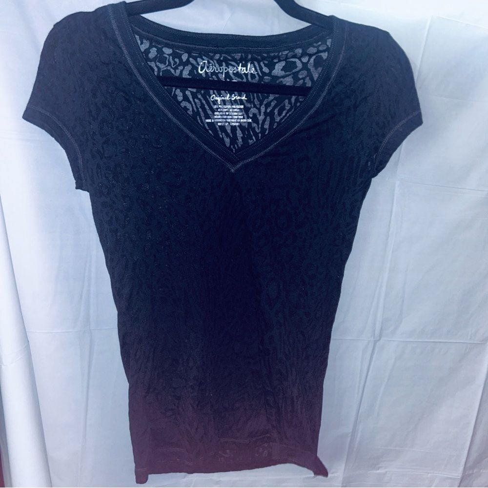 Preloved Aeropostale Animal Print Sheer Shirt size Small